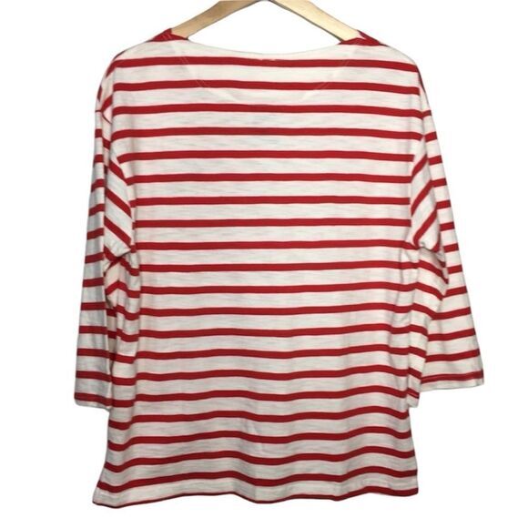 LEVI’S ROSE EMBROIDERED STRIPE 3/4 SLEEVE RELAXED FIT‎ SHIRT - Picture 6 of 11